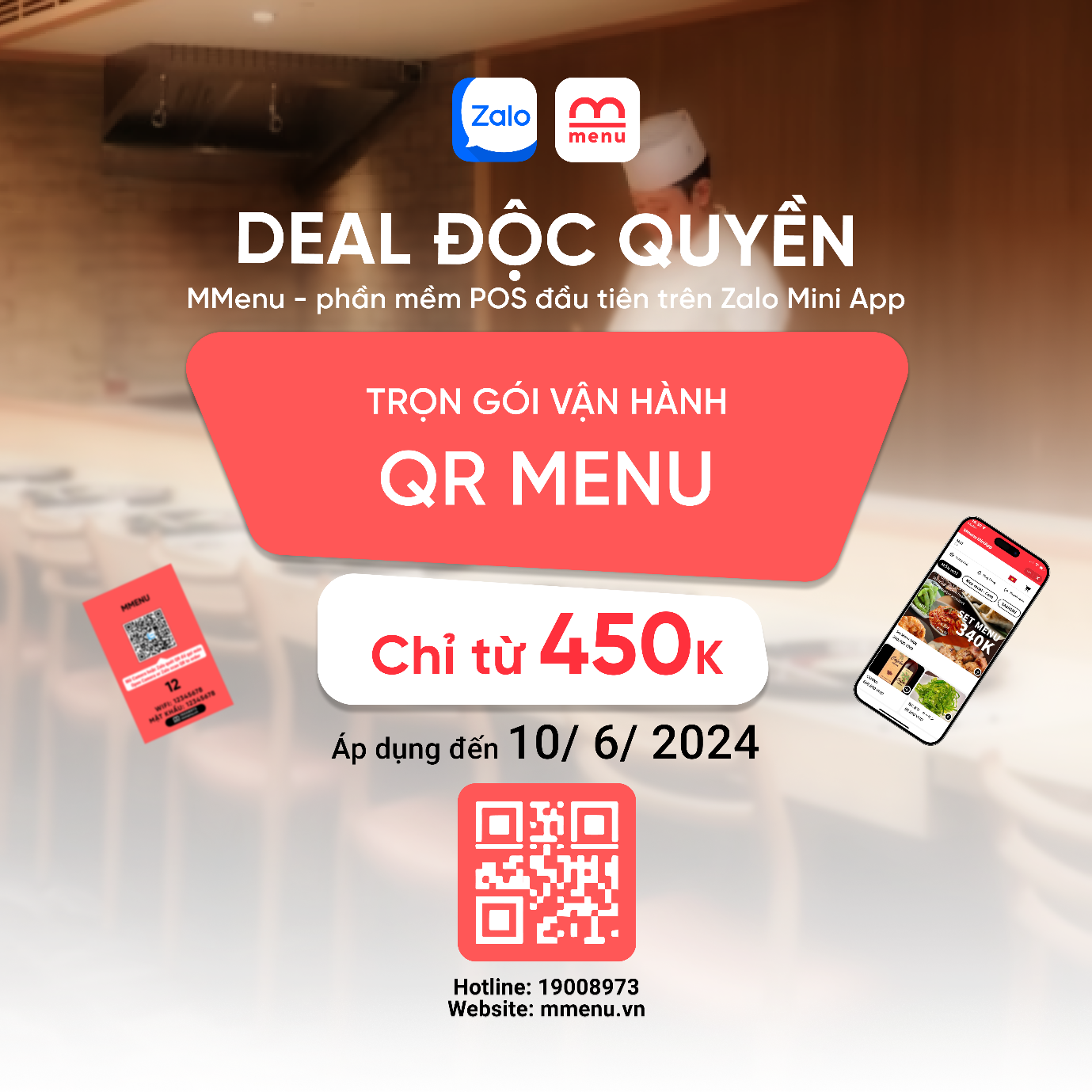 Quét mã QR và đặt món ngay trên Zalo, giải pháp toàn diện của Mmenu